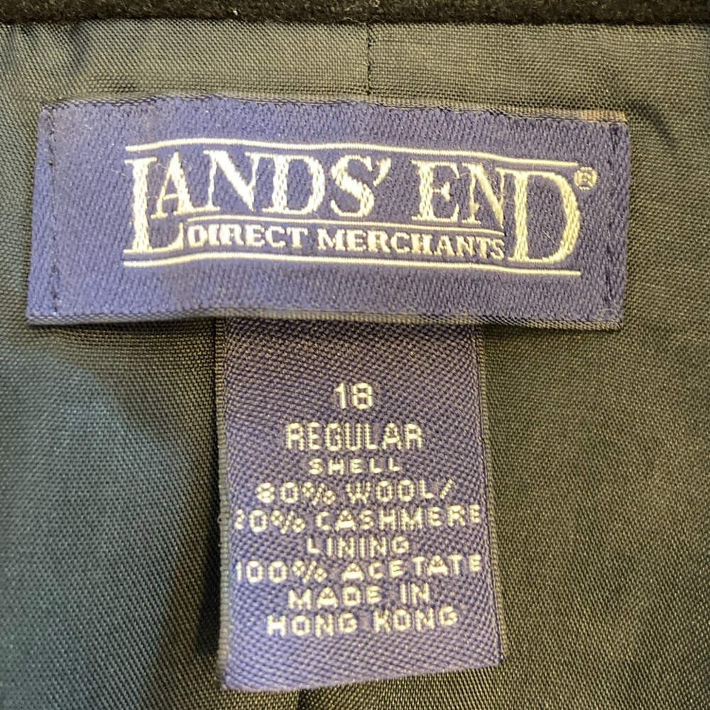 Vintage Lands' End Women's Wool Cashmere Blazer Black Size 18 Tailored Career - Picture 4 of 7